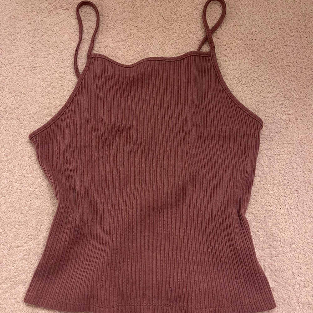 American Eagle Outfitters Ribbed Brown Camisole